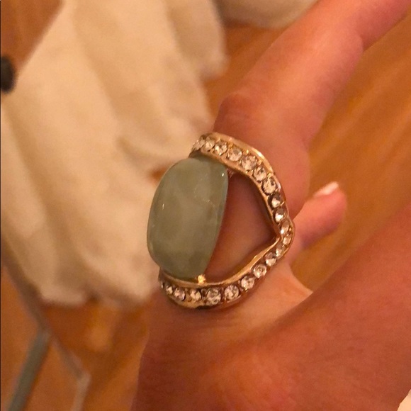 Crystal ring with teal crystal - Picture 5 of 7